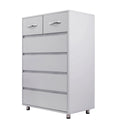 Comò a 6 cassetti, grigio/bianco, 1 persona