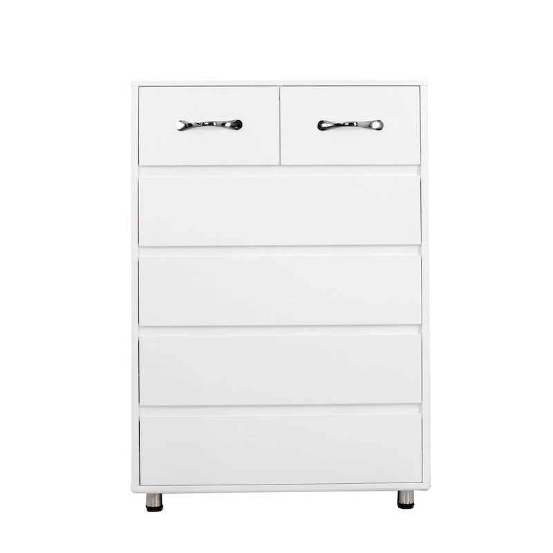 Comò a 6 cassetti, grigio/bianco, 1 persona