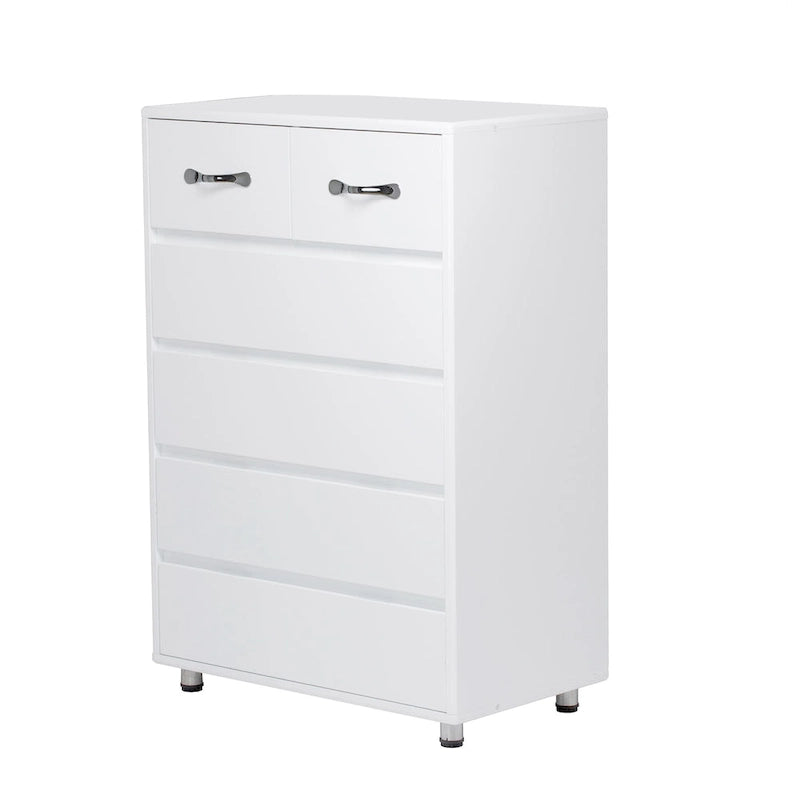 Comò a 6 cassetti, grigio/bianco, 1 persona
