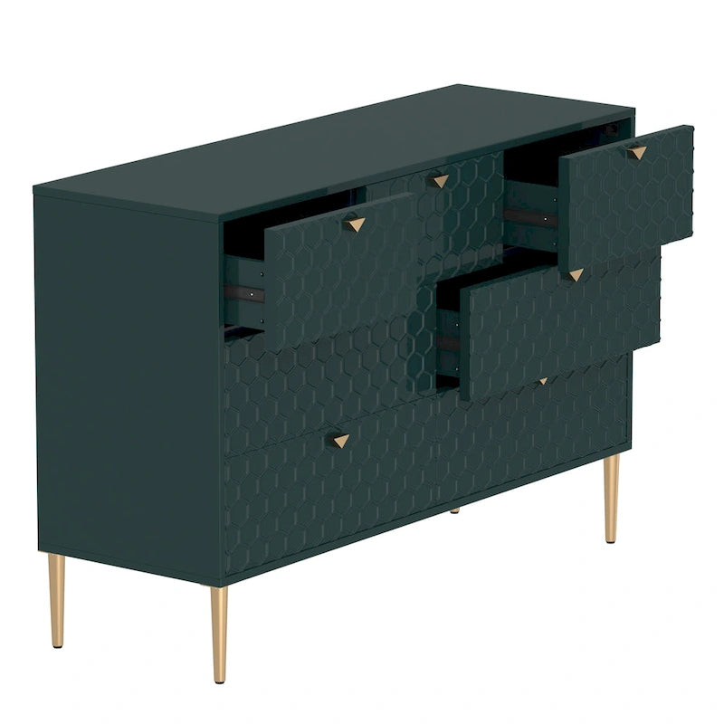 Cassettiera a 7 cassetti verde / bianco / blu / nero, montaggio consigliato per 1 persona