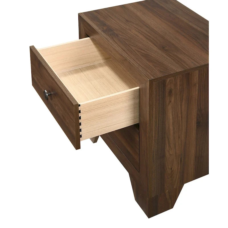 Set camera da letto 5 pezzi in legno di ciliegio venato, adatto per 1-2 persone