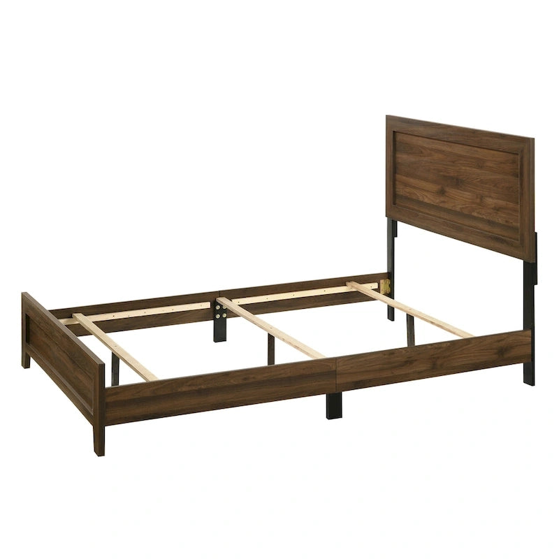 Set camera da letto 5 pezzi in legno di ciliegio venato, adatto per 1-2 persone