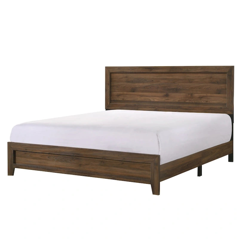 Set camera da letto 5 pezzi in legno di ciliegio venato, adatto per 1-2 persone