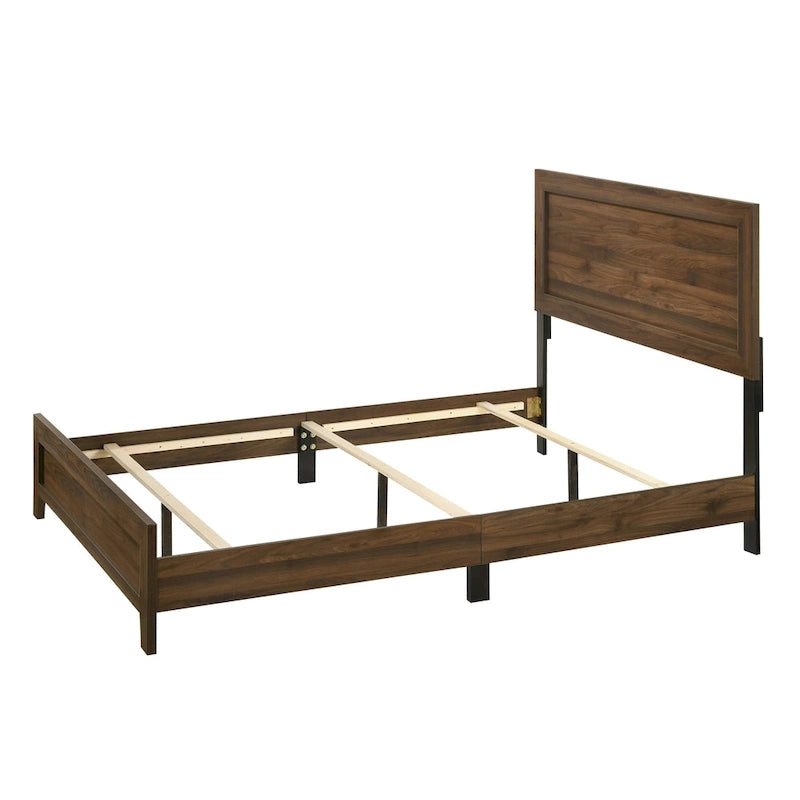 Set camera da letto 5 pezzi in legno di ciliegio venato, adatto per 1-2 persone