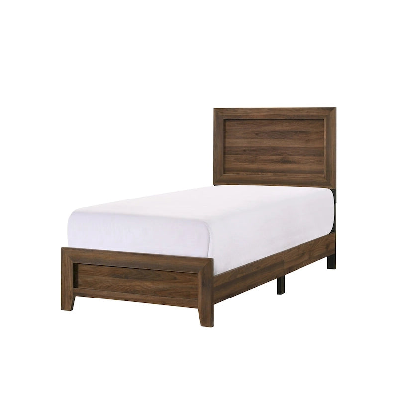 Set camera da letto 5 pezzi in legno di ciliegio venato, adatto per 1-2 persone