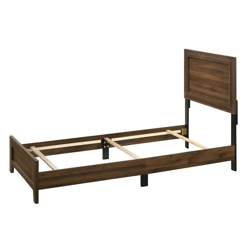Set camera da letto 5 pezzi in legno di ciliegio venato, adatto per 1-2 persone