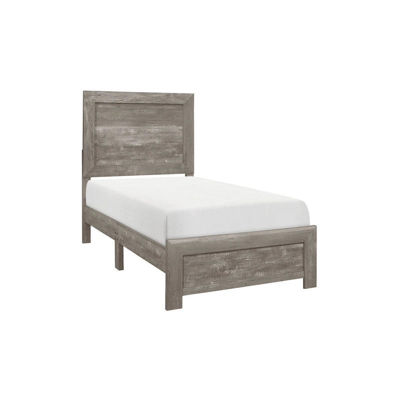 Set camera da letto moderno grigio a pannelli, 3 pezzi, per letto singolo/una piazza e mezza/matrimoniale alla francese/matrimoniale