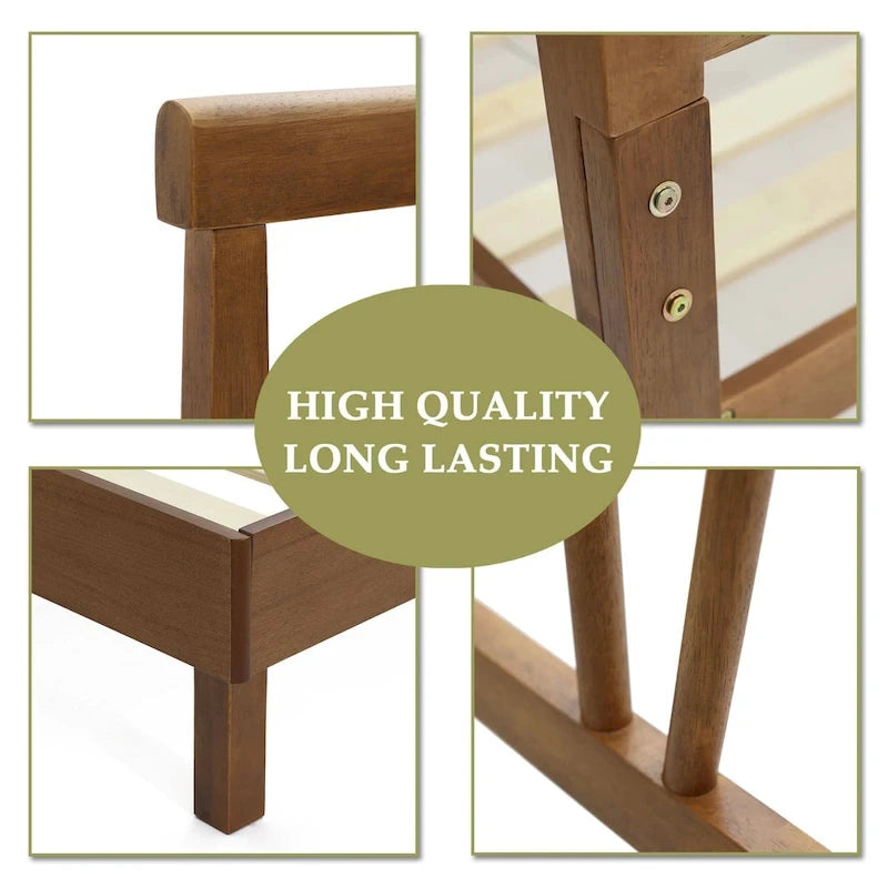 Letto a piattaforma con testiera, pannello a V, in legno marrone scuro, Queen, 1 persona