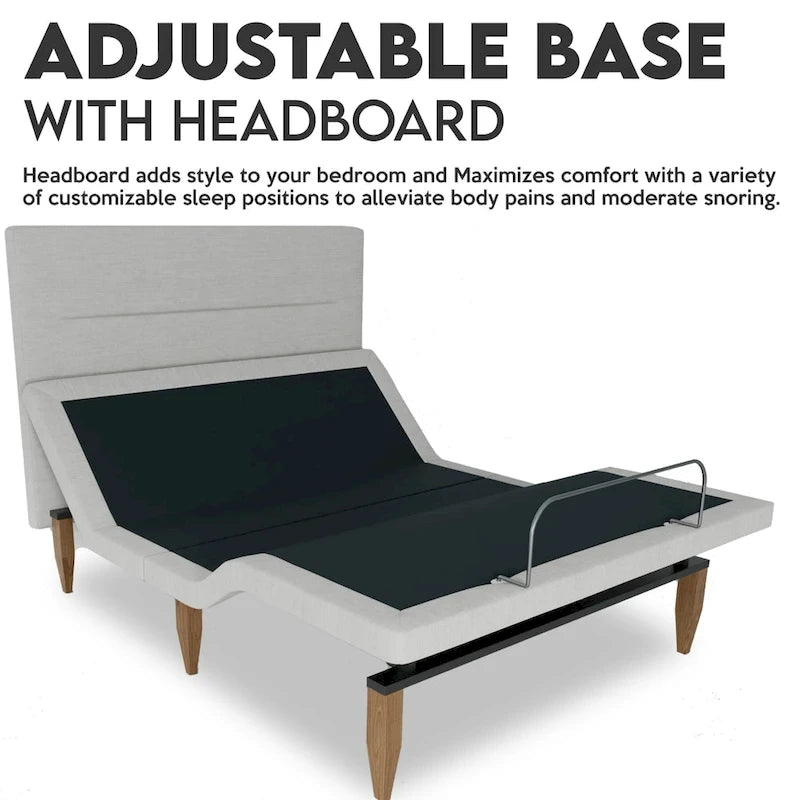Base Letto Regolabile Beige con Testiera – Telecomando Wireless, Gravità Zero e Illuminazione Sottoplaca, 1–2 Persone
