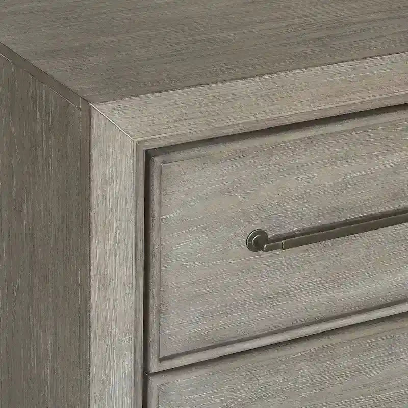 Set camera da letto con pannelli imbottiti grigi, 6 pezzi, King/Queen
