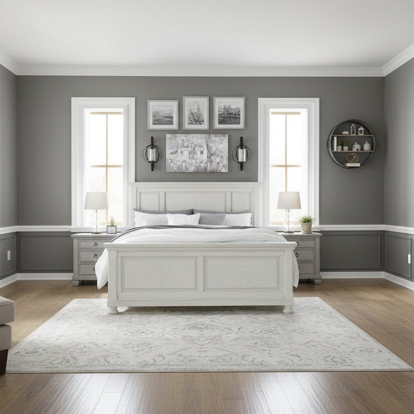 Signature Design by Ashley Robbinsdale Antique White Panel Bed