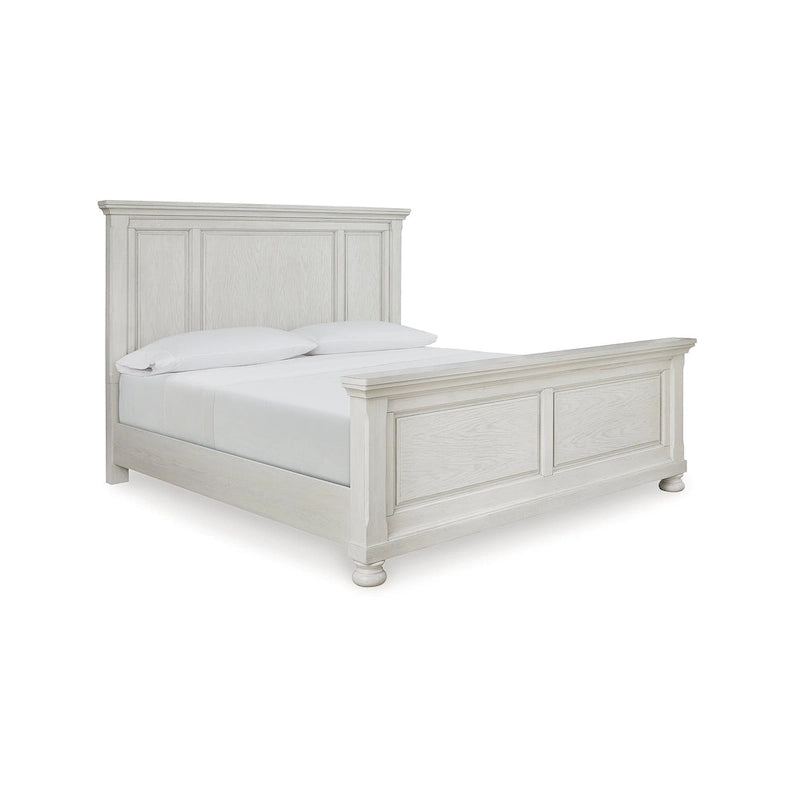 Letto a pannelli bianco anticato, 1 posto, Queen/King