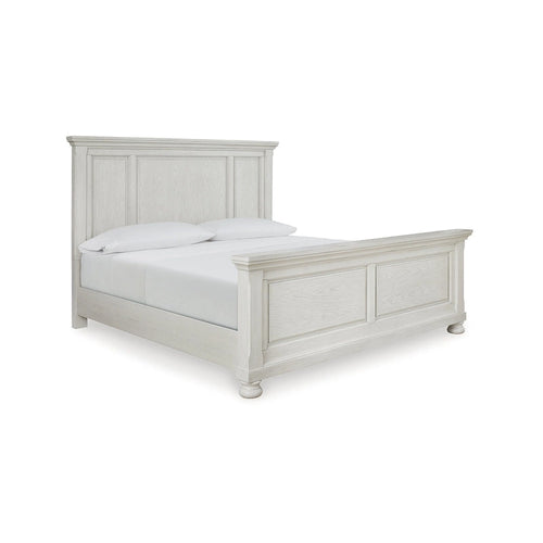 Letto a pannelli bianco anticato, 1 posto, Queen/King