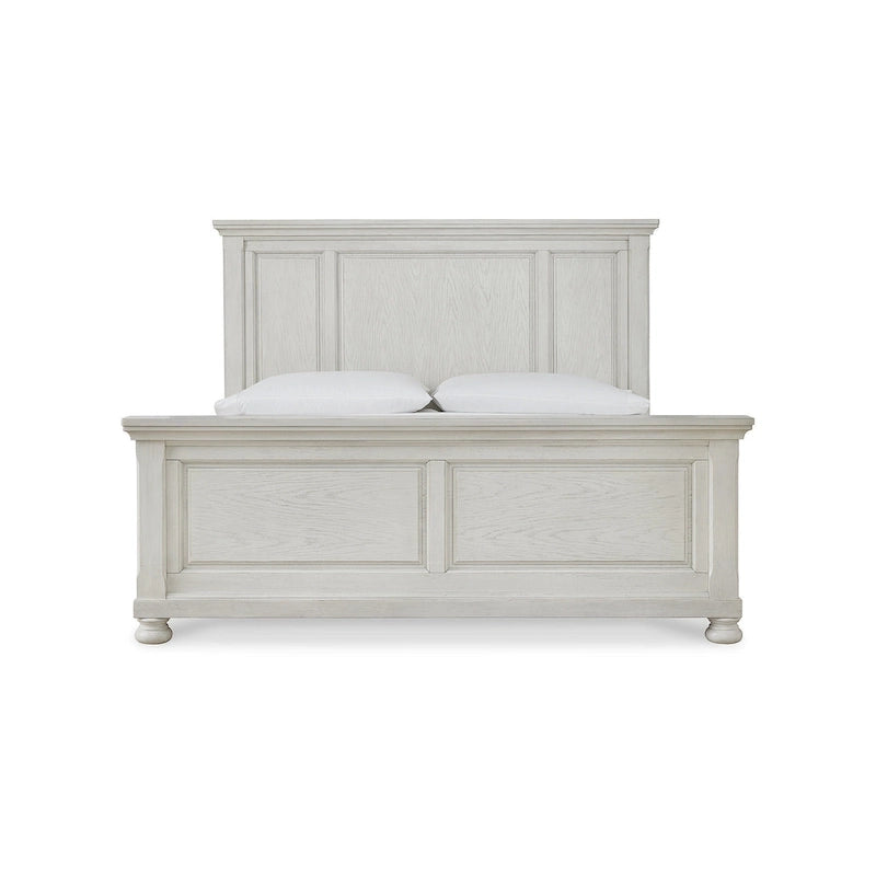 Letto a pannelli bianco anticato, 1 posto, Queen/King