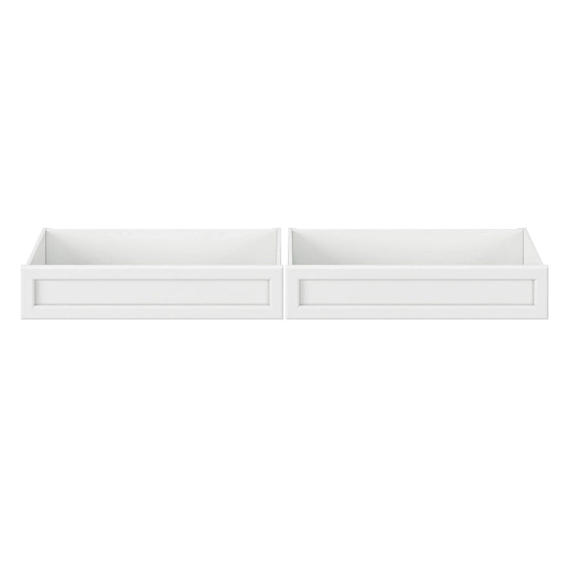 Cassetti contenitori sottoletto Light Toffee / Bianco / Noce Mid-Century – Singolo/Matrimoniale, Set da 2