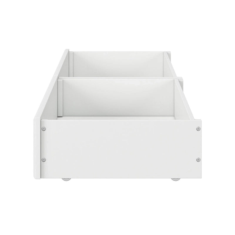 Cassetti contenitori sottoletto Light Toffee / Bianco / Noce Mid-Century – Singolo/Matrimoniale, Set da 2