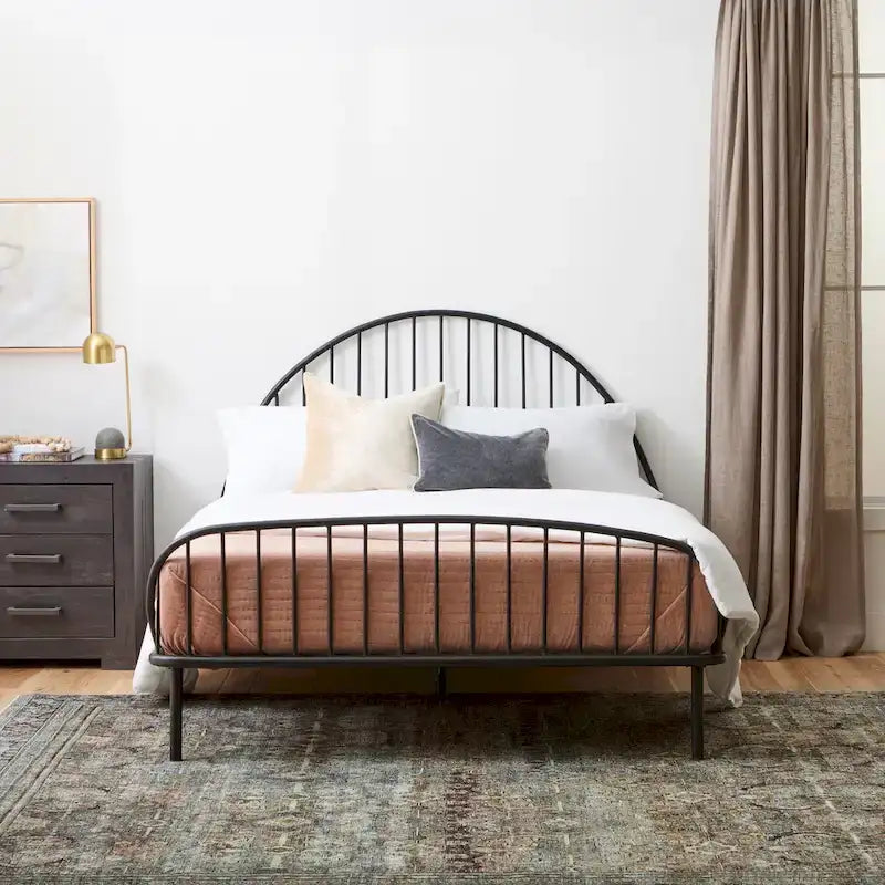 New Heights McPhee Black Iron Spindle Platform Bed