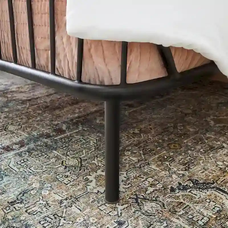 Telaio per letto a piattaforma con fuso in ferro nero, Queen/King, 1-2 persone