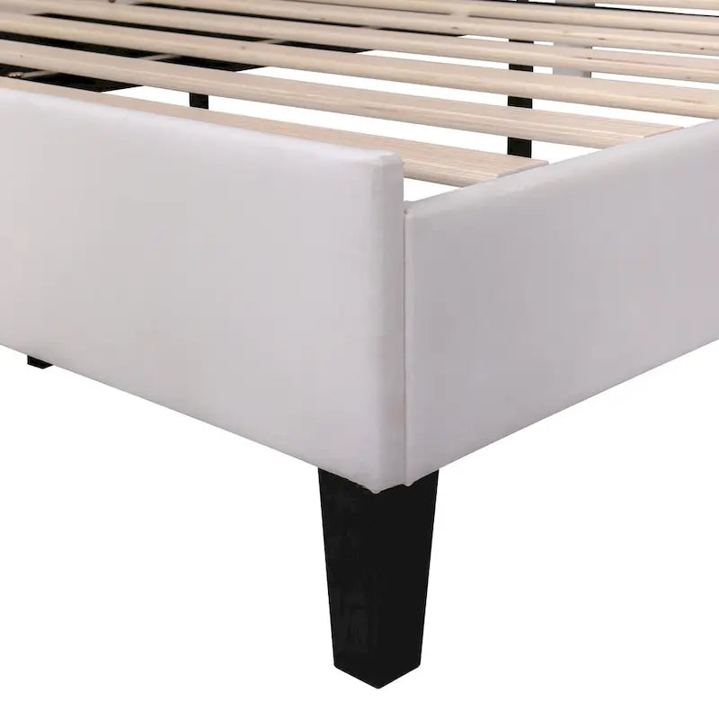 Letto a piattaforma in velluto floreale rosso fagiolo / beige – Matrimoniale / Queen (2 persone)