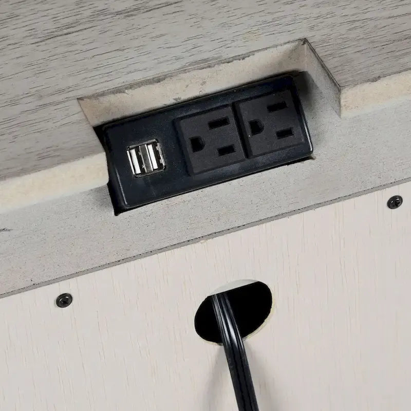 Set camera da letto con pannello imbottito 6 pezzi in legno flottato e avorio anticato, Queen/King, per 2