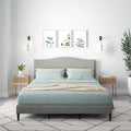 Letto imbottito con piattaforma a gobba di cammello color pietra/beige/grigio, Queen/King/Cal King, 1-2 persone
