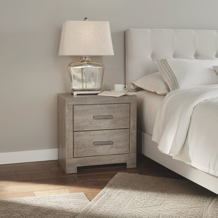 Comodino a 2 cassetti grigio cenere – 1 persona