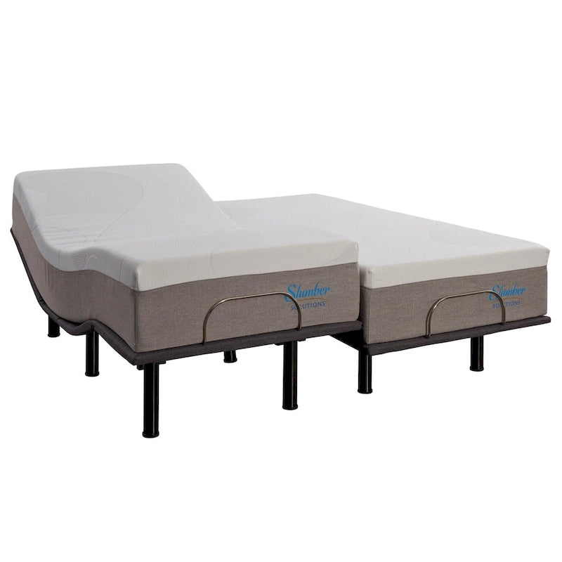 Materasso in Memory Gel e Base Regolabile Bianco/Grigio – Rigido/Medio/Morbido, 1–2 Persone