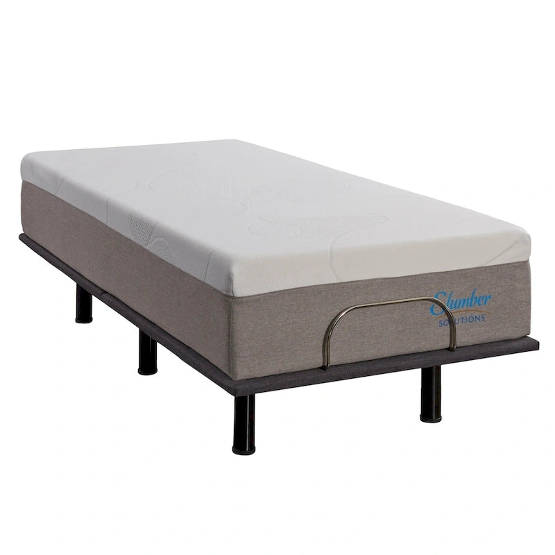 Materasso in Memory Gel e Base Regolabile Bianco/Grigio – Rigido/Medio/Morbido, 1–2 Persone