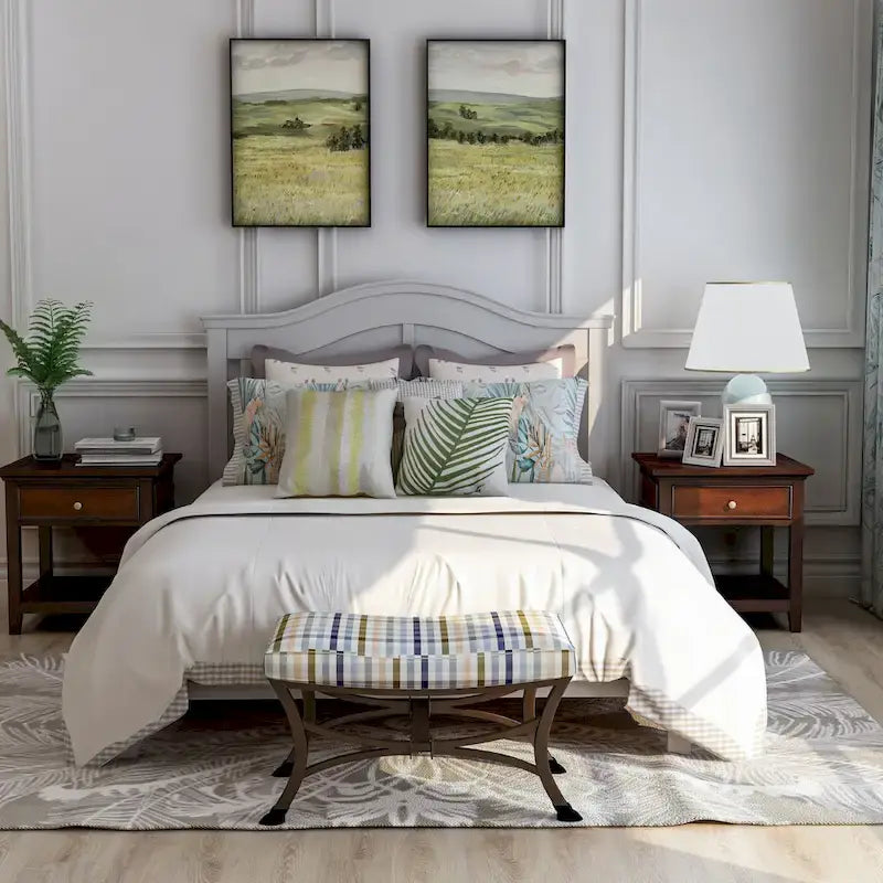 Letto a piattaforma a gobba di cammello, per utente singolo, bianco/grigio, misura standard