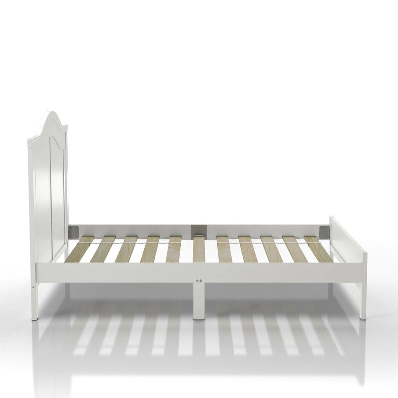 Letto a piattaforma a gobba di cammello, per utente singolo, bianco/grigio, misura standard