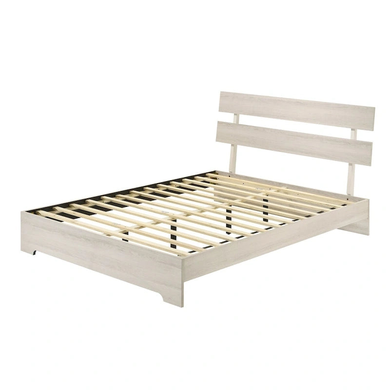 Set camera da letto con piattaforma bianca, 4 pezzi, per 1-2 persone