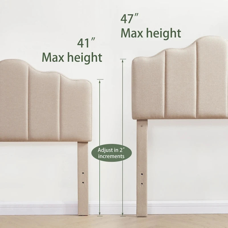 Struttura letto imbottita con piattaforma e testiera regolabile Blu / Grigio / Beige – Singolo / Matrimoniale / Queen